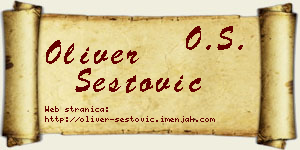 Oliver Šestović vizit kartica